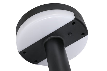 ZTD1107 solar pillar light bottom view showing fixed mounting structure