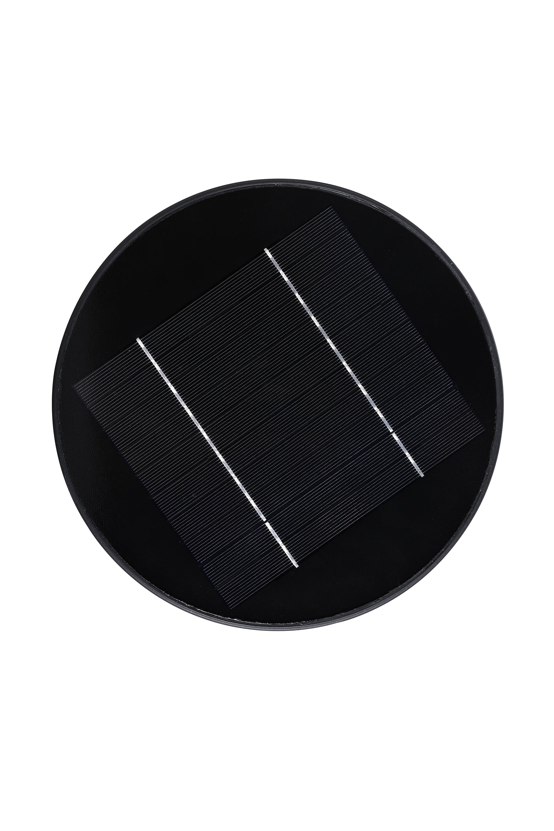 ZTD1107 solar pillar light top view with integrated round solar panel