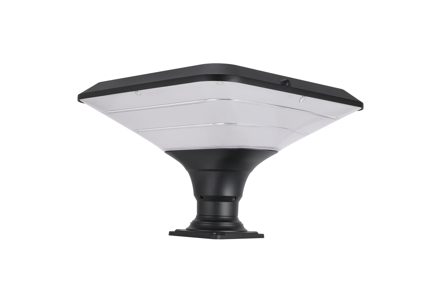 ZTD1218 solar pillar light base mounting detail with square fixed base and screw holes